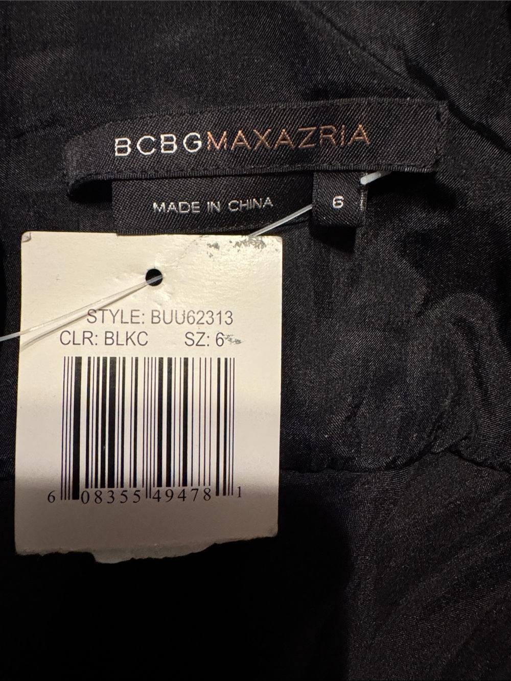 BCBG MaxAzria NEW. Black Polka Dot V-Neck Midi Dress. Size 6 - Picture 6 of 7